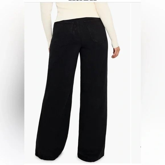 Good American Soft tech good waist Black Wide-Leg High-Waist Palazzo jeans - Picture 8 of 11